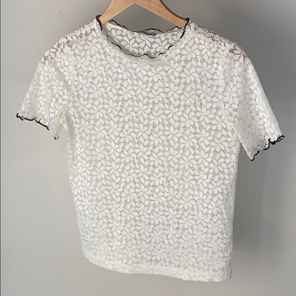 Zara White lacey shirt